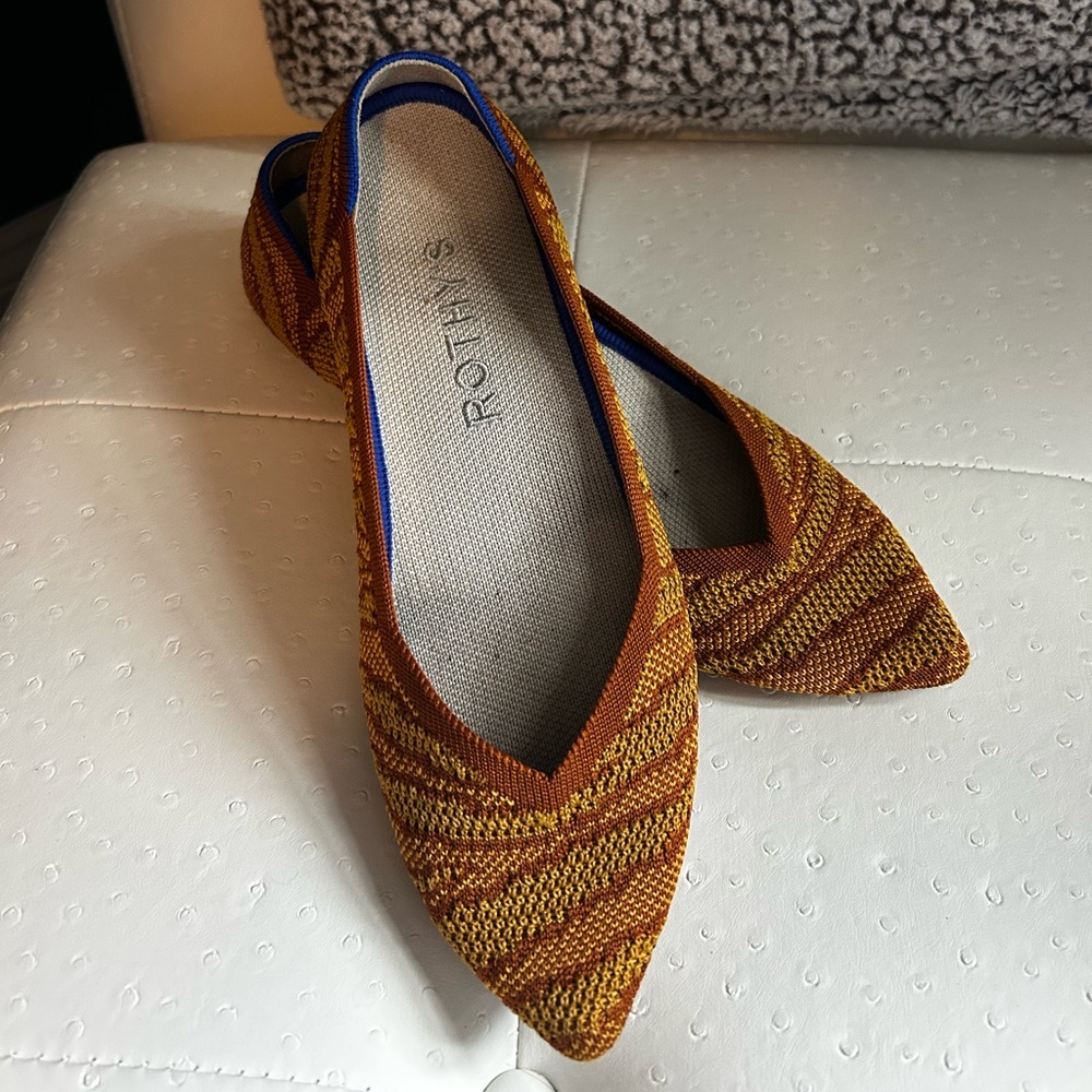 Rothy's Golden Zebra Pointed Flats